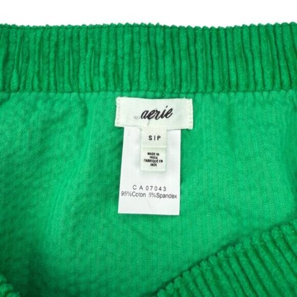 Aerie Women’s Green Corduroy Slit Mini Skirt Size Small - Picture 5 of 6